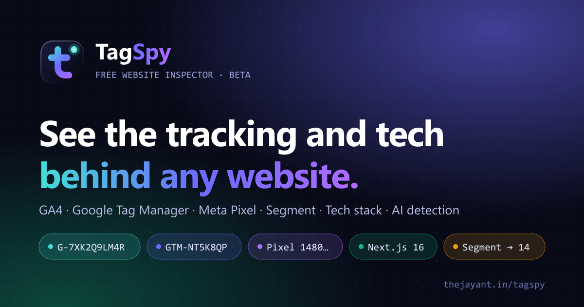 TagSpy: see the tracking and tech behind any website