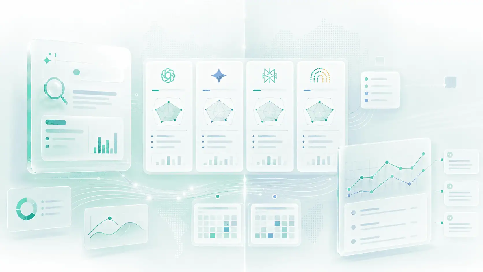 AI Search Visibility Benchmark 2026 for India and the UAE — illustration of citation measurement across AI answer engines